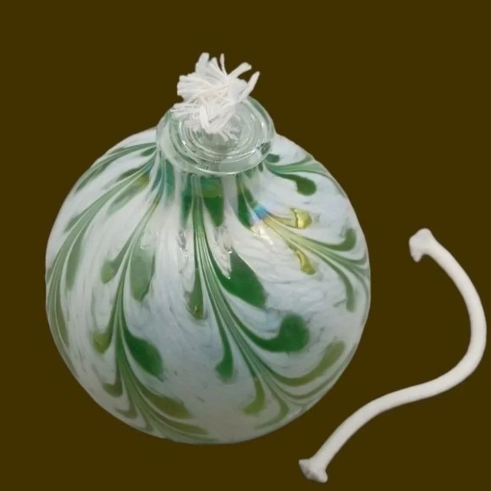 Traditions glass oil lamp hand blown glass